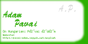 adam pavai business card